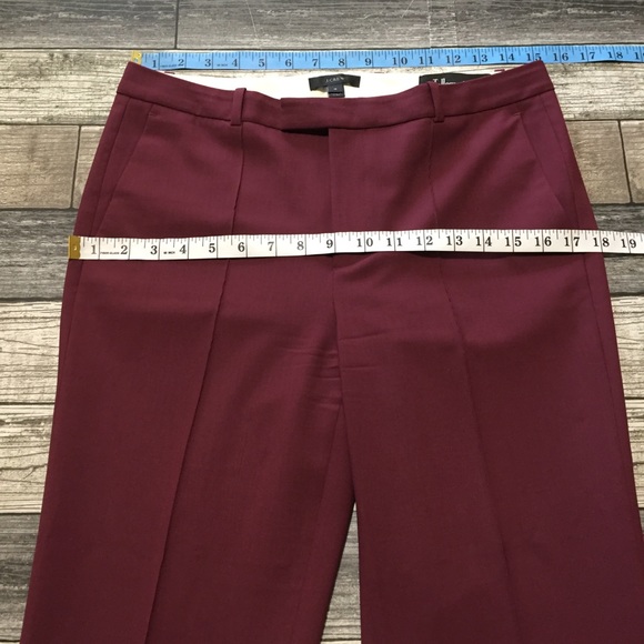 J crew tollegno 1900 Italy dress pants crop women’s 4 (Inseam 24.5) burgundy - Picture 4 of 11